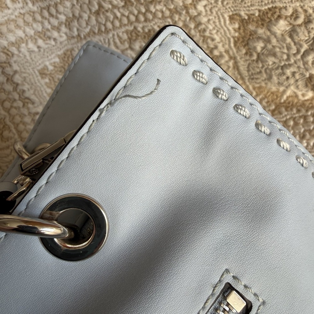 Light Blue Chain-Handle Shoulder Bag - Picture 4 of 7